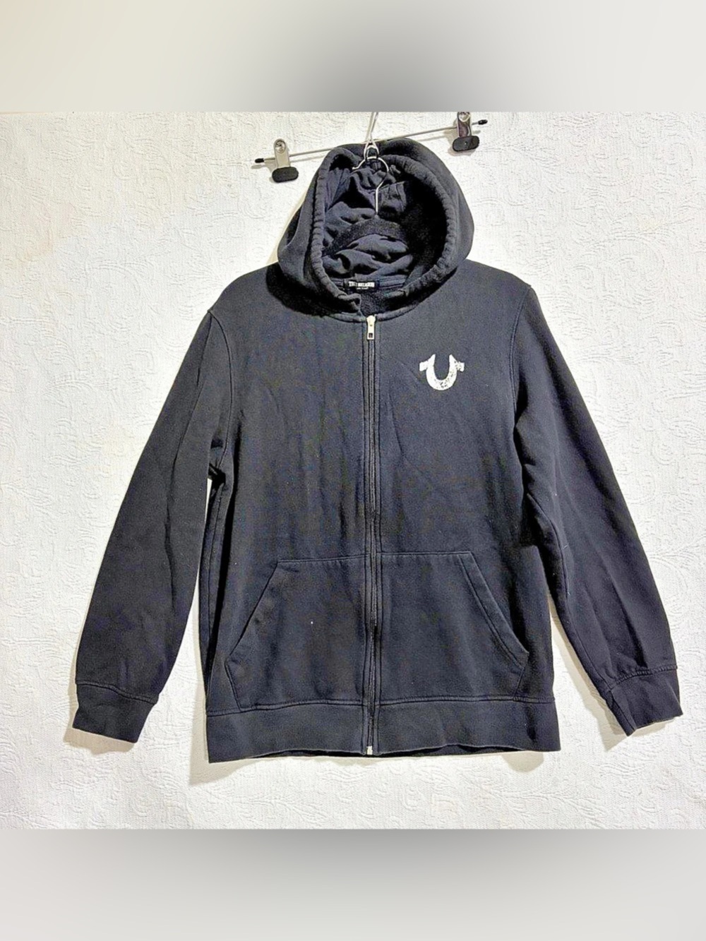 True Religion Buddha Guitar Zip Up Hoodie Black Small